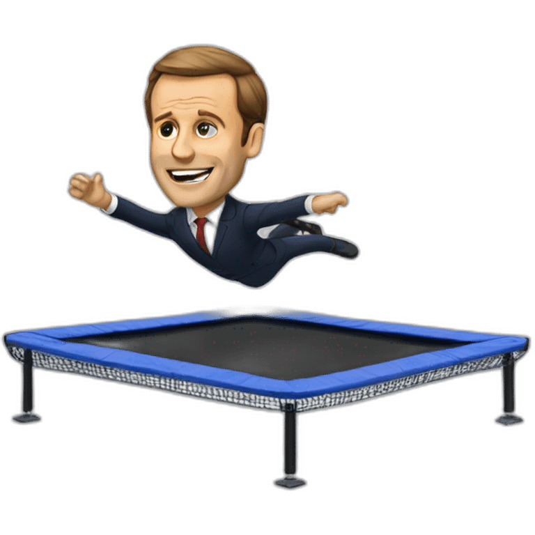 Macron qui fait du trampoline emoji