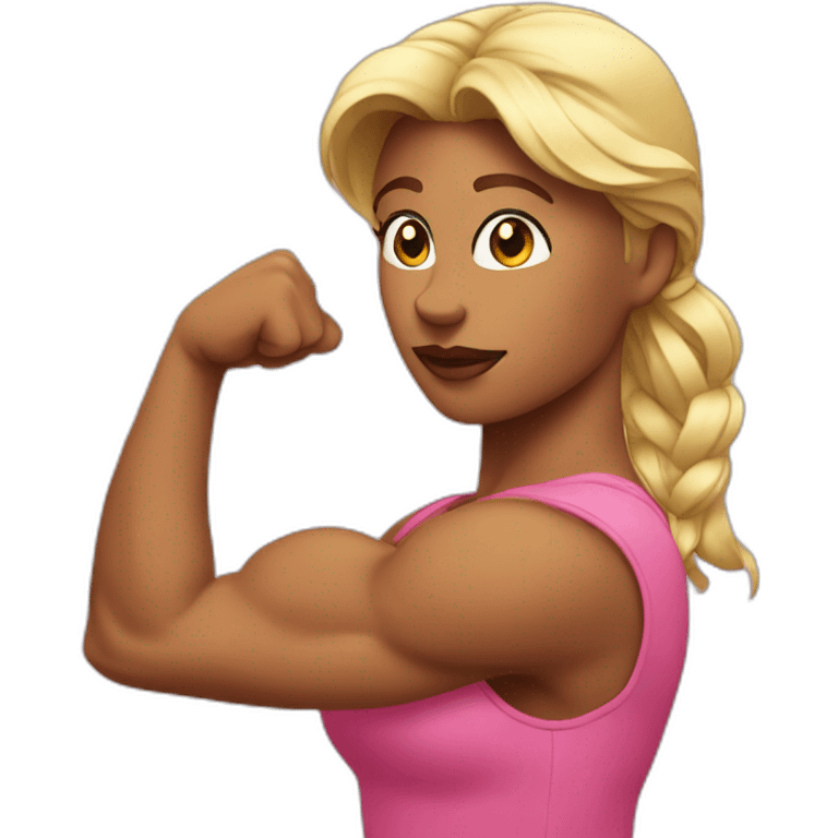 women in pink show biceps emoji