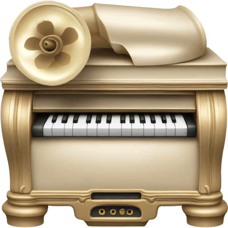 Pale beige rococo phonograph emoji