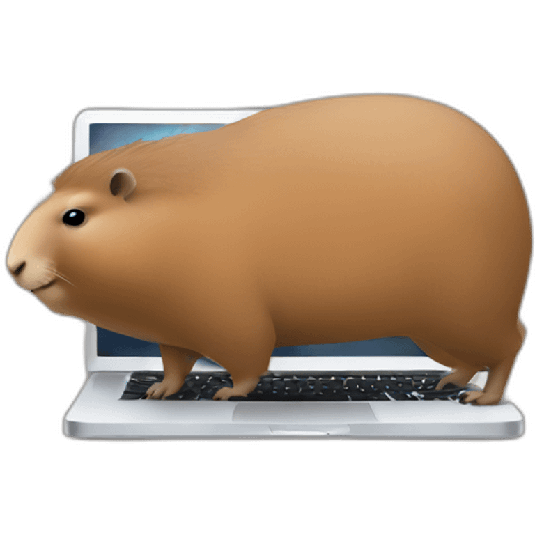 Capybara with MacBook  emoji