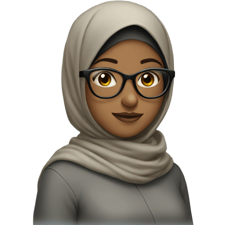 girl with a black hijab and glasses  emoji