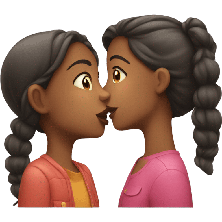 girl and girl kiss emoji