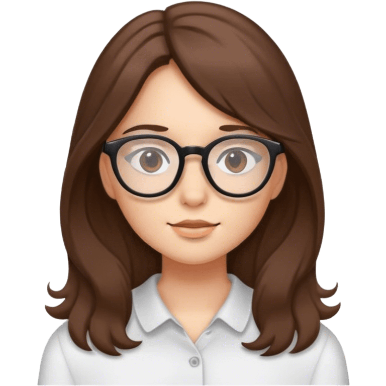 indoor portrait of girl with glasses emoji