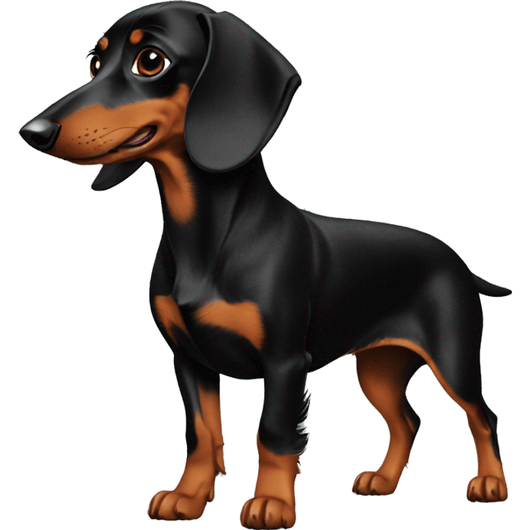 black dachshund walk emoji