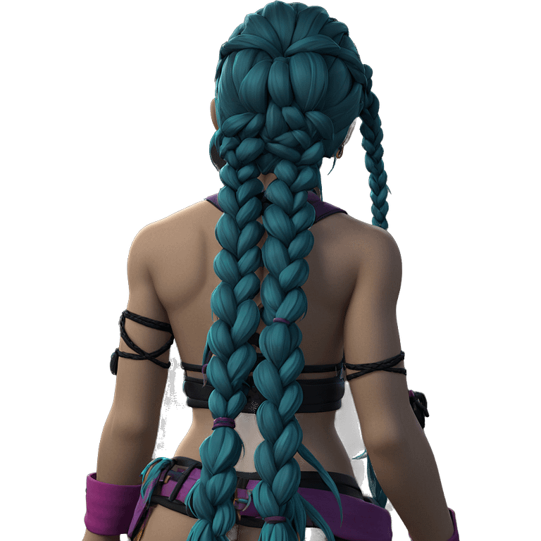 jinx from behind with braids emoji