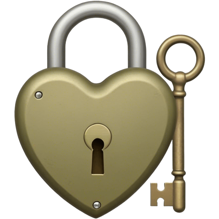 beige heart-shaped lock and key olive color  emoji