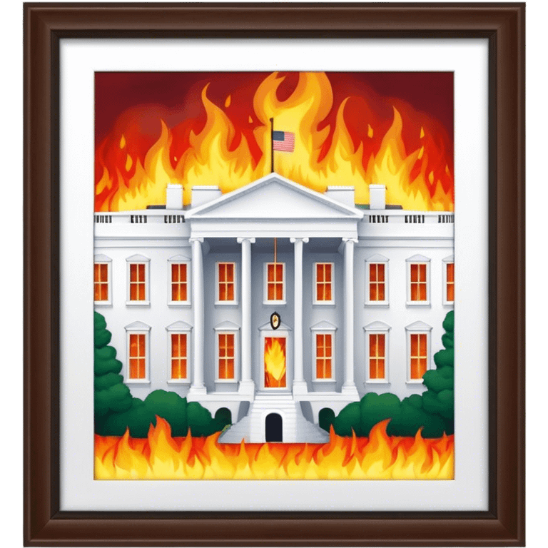 White house up in flames emoji