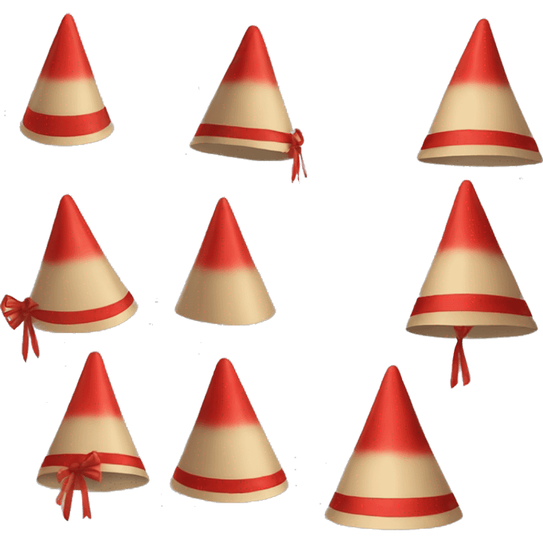 asian cone hat with red ribbon chin strap emoji