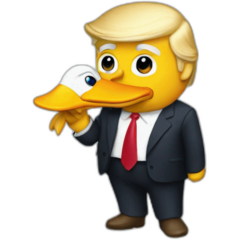 trump hold a duck emoji