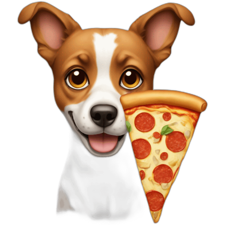 papilion dog with pizza emoji