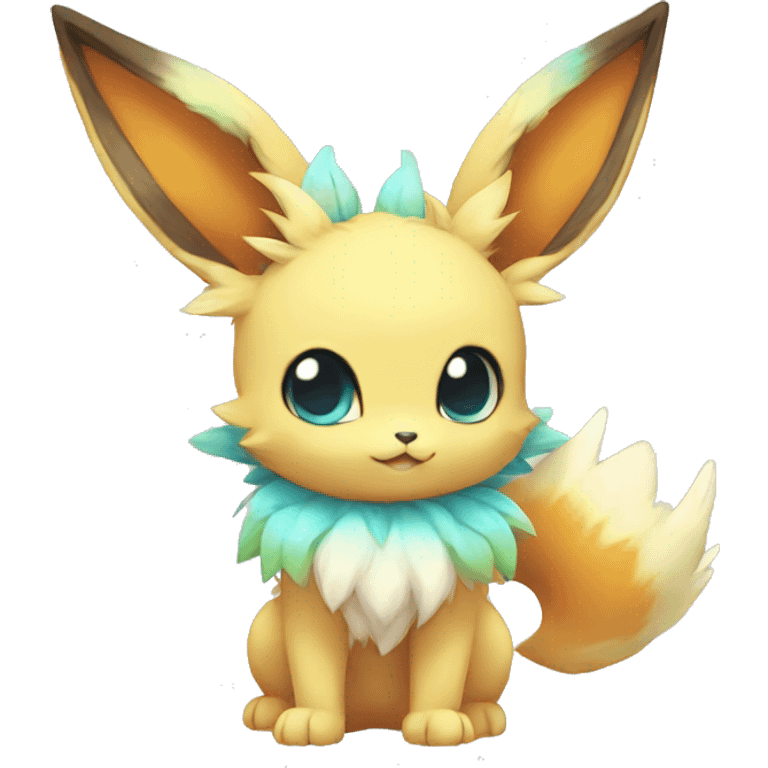 Colorful Kawaii Eeveelution-Cute-Pokémon-fusion full body emoji