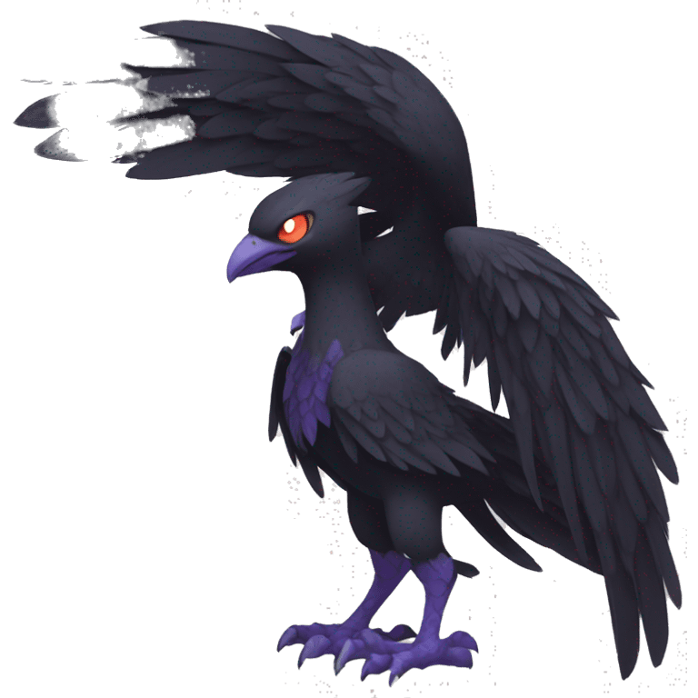 Fantasy legendary godly dark bird shadow-type-Phoenix Fakemon full body emoji