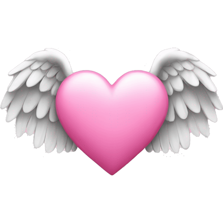 Pink heart with angel wings emoji