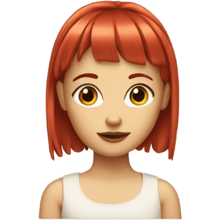 girl with micro bangs that is red hair emoji