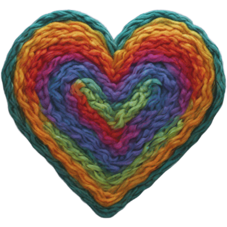 Rainbow knitted heart emoji