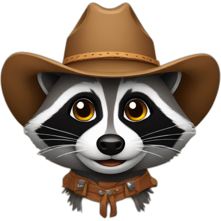 raccoon wearing cowboy hat emoji