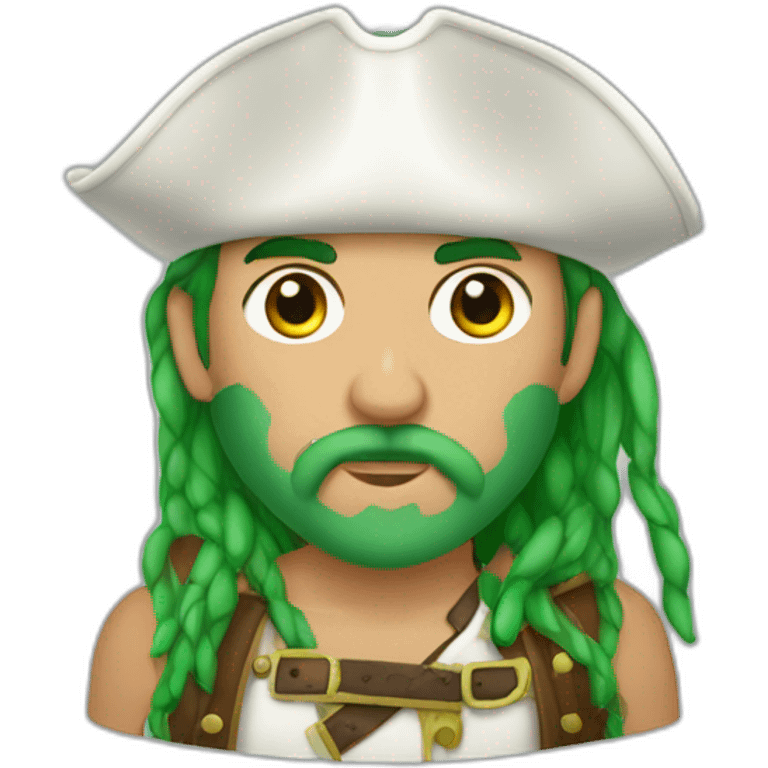 pirata , más blanco de cara, con los ojos verdes emoji