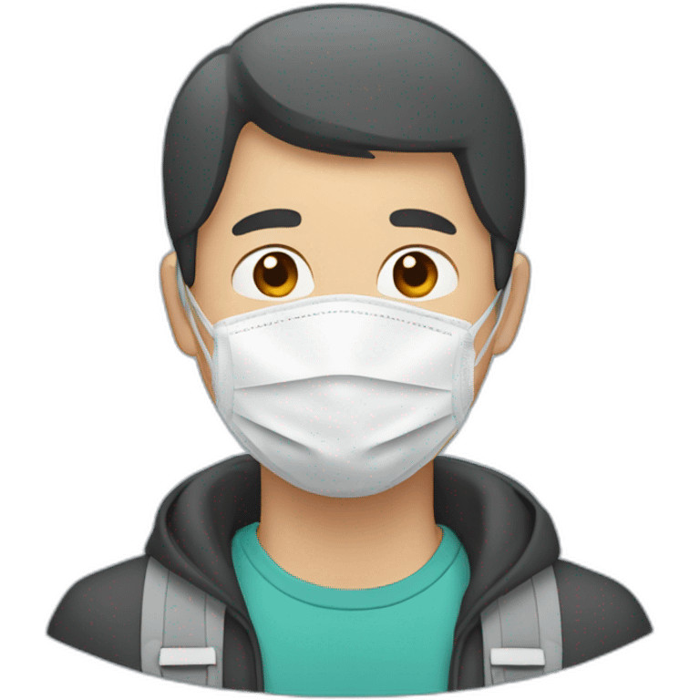 Asian Man with N95 Mask emoji