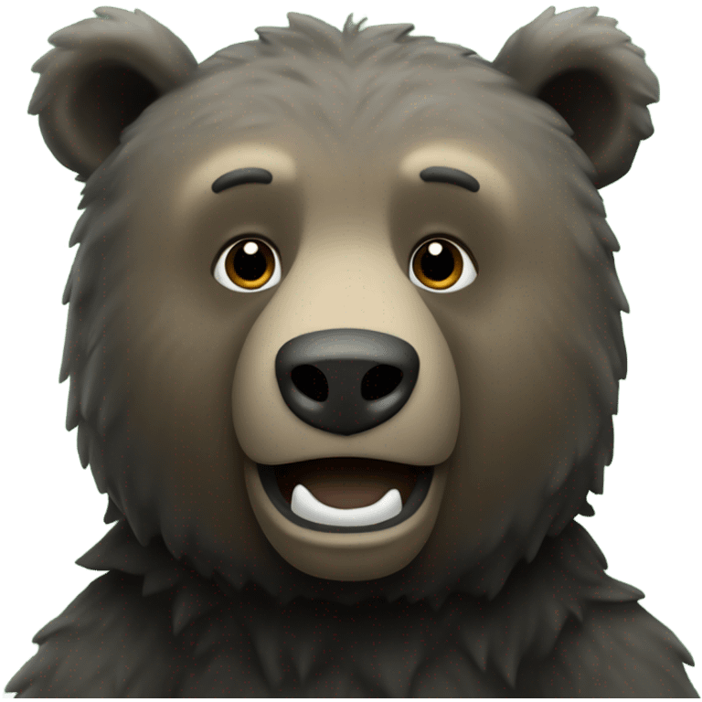 Baylor University Black Bear that looks singed / slightly burned emoji