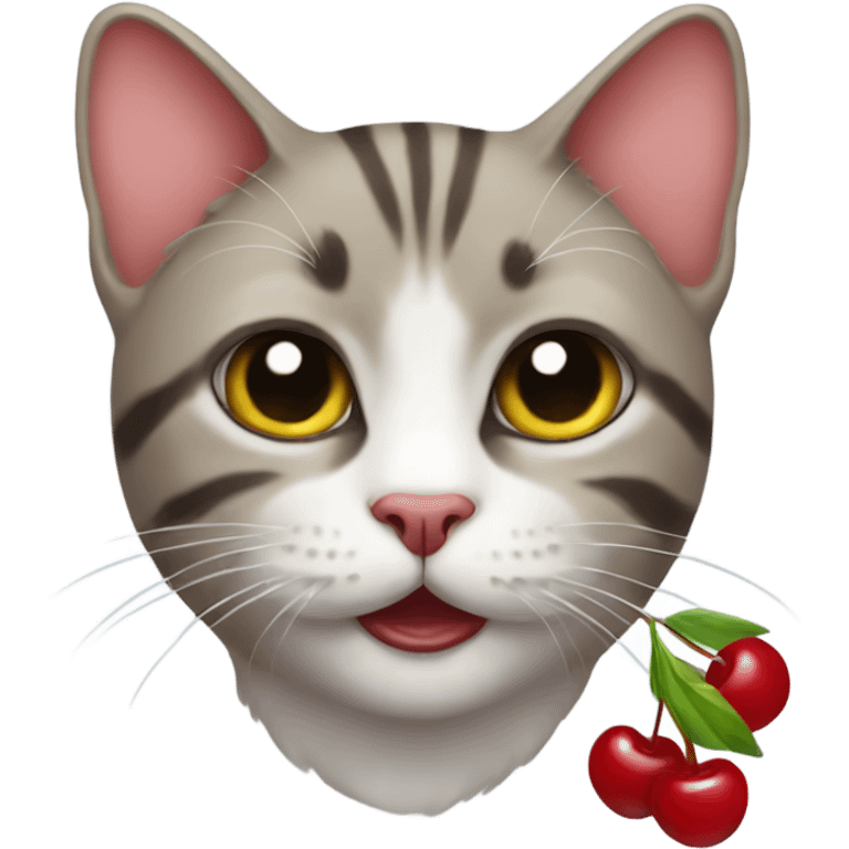 Cat with cherries emoji