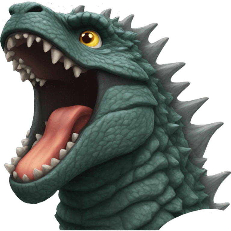 Godzilla mewing emoji