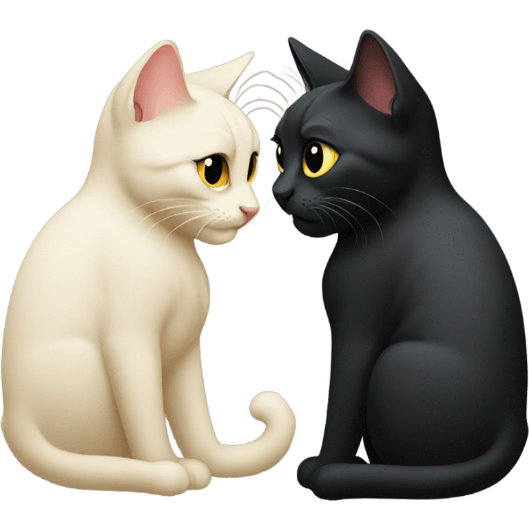 Two black cats in love emoji