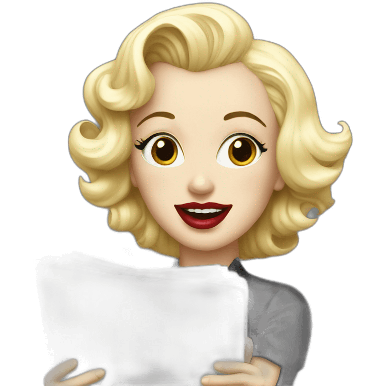 Marilyn monroe using notebook emoji