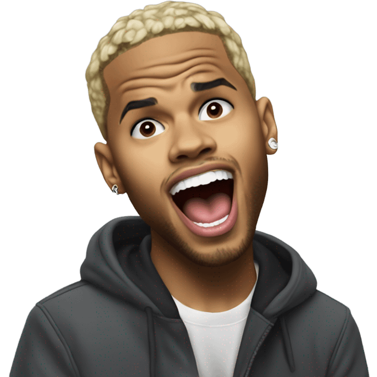 Hyper Realistic Chris Brown singing to Karruche  emoji