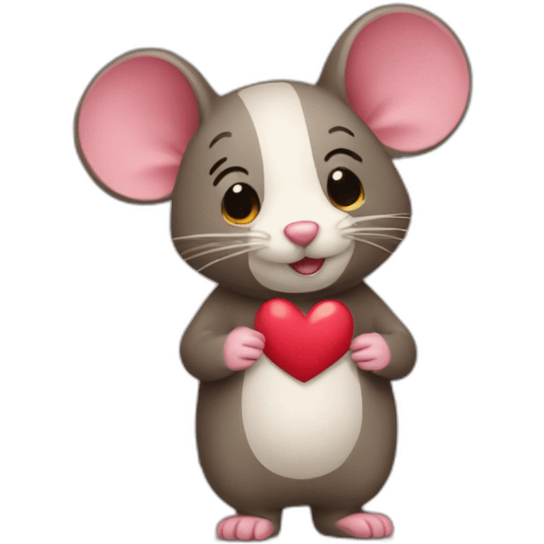 Mouse love bear emoji