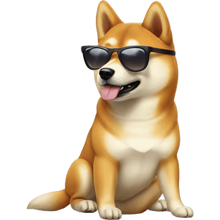 shiba inu with sungasses emoji