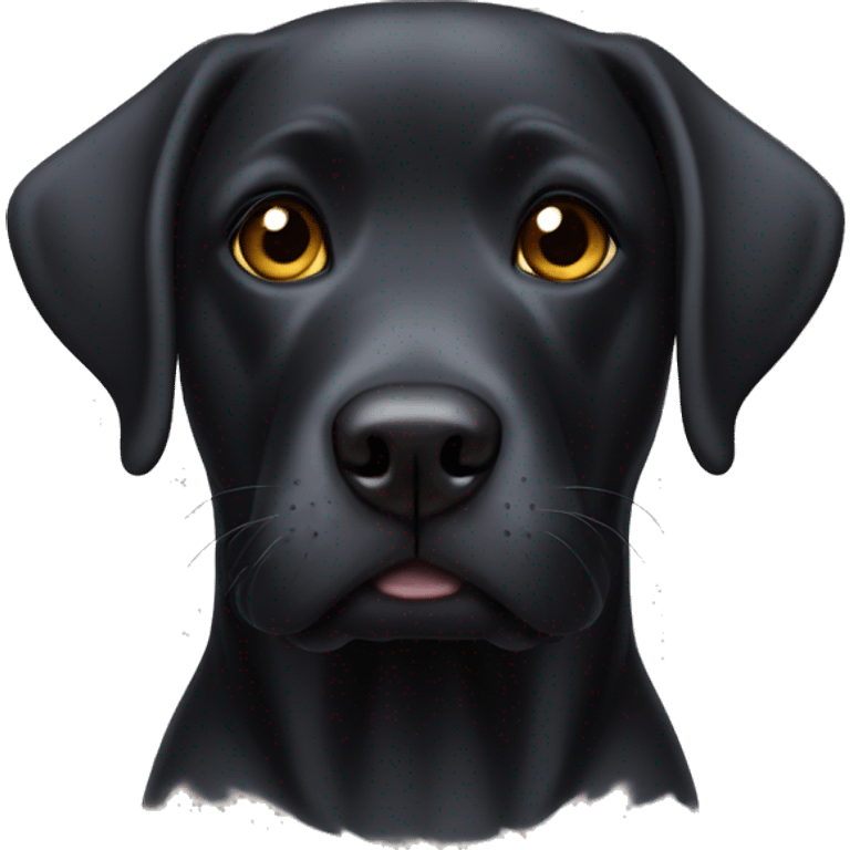 Black English lab with a boxy head emoji