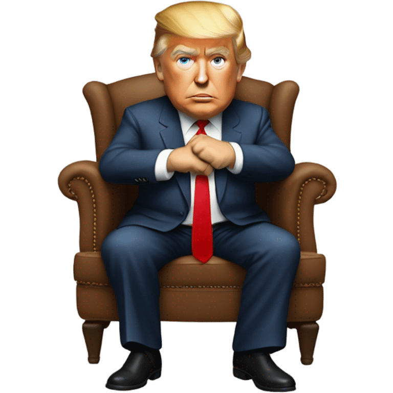 Trump slouching with horrible posture in a chair  emoji