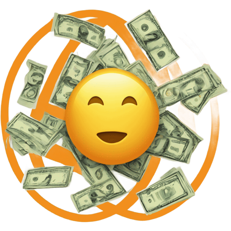 Free or no money represented by image of cash with yellow or orange circle with diagonal line crossing from top left to bottom right of circle overlayed on top and over image of cash emoji