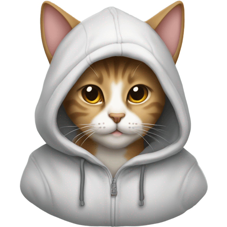 Cat wearing a hoodie emoji