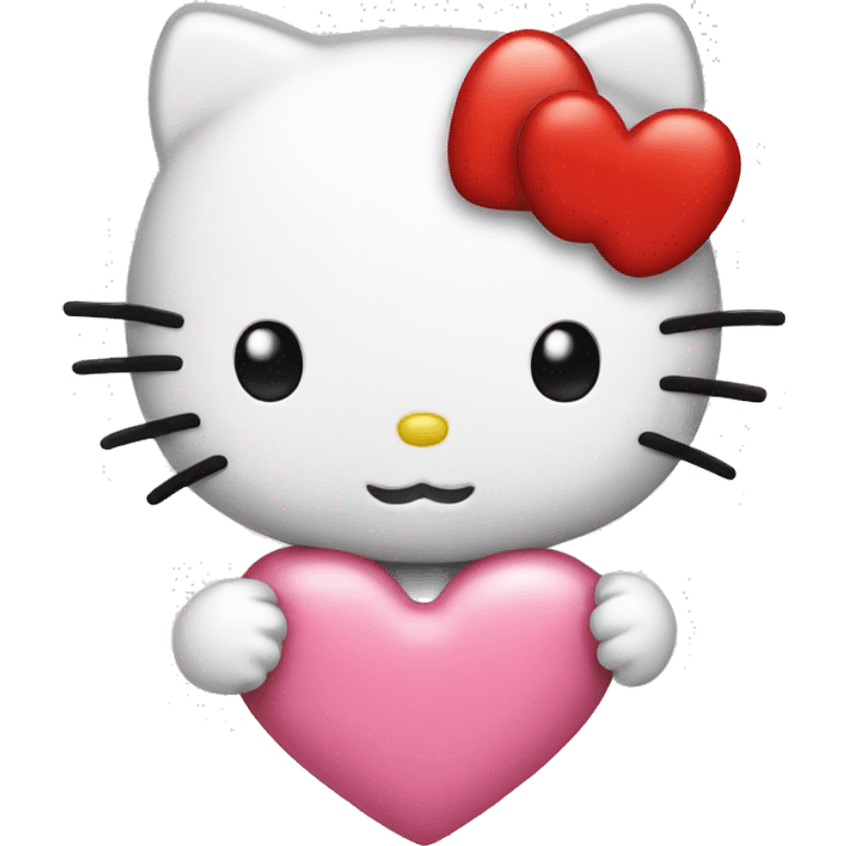 hello kitty with heart emoji