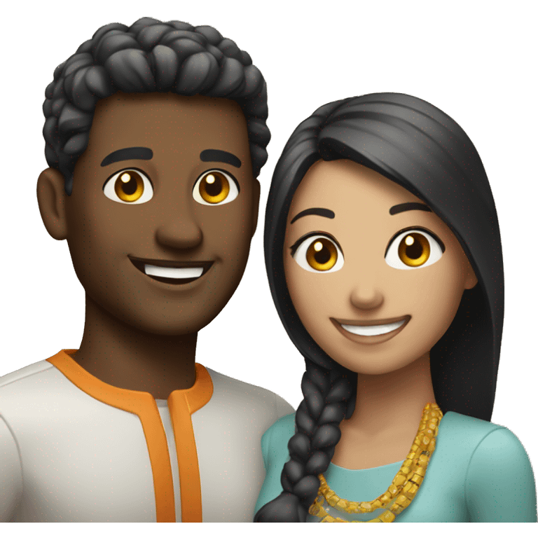 smiling couple with accessories emoji