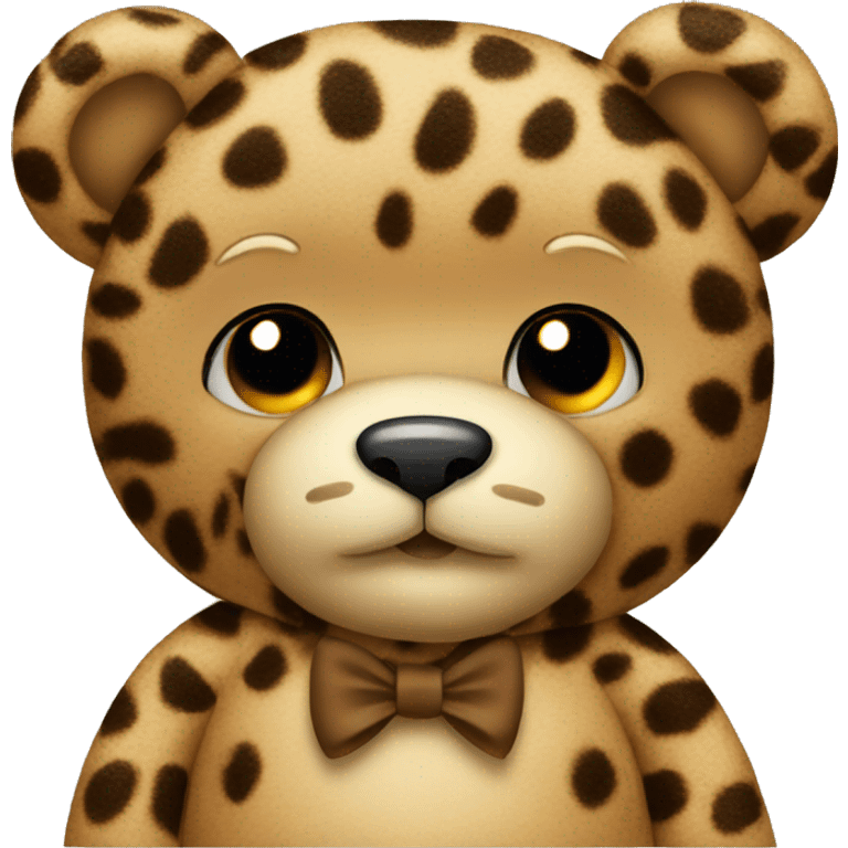 Teddy bear with leopard bow emoji