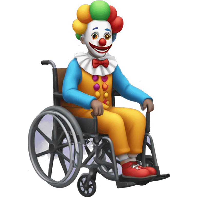 Clown with big arms on a wheelchair emoji