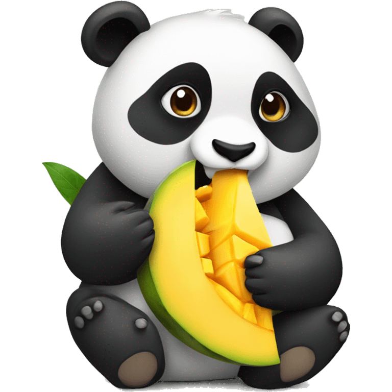 Panda eating mango  emoji