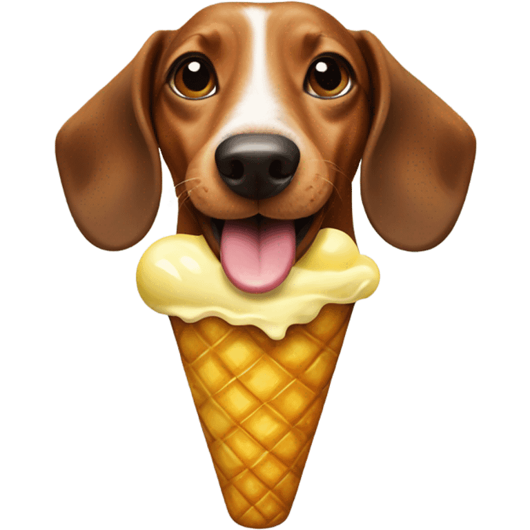 Dachshund with pineapple ice cream emoji