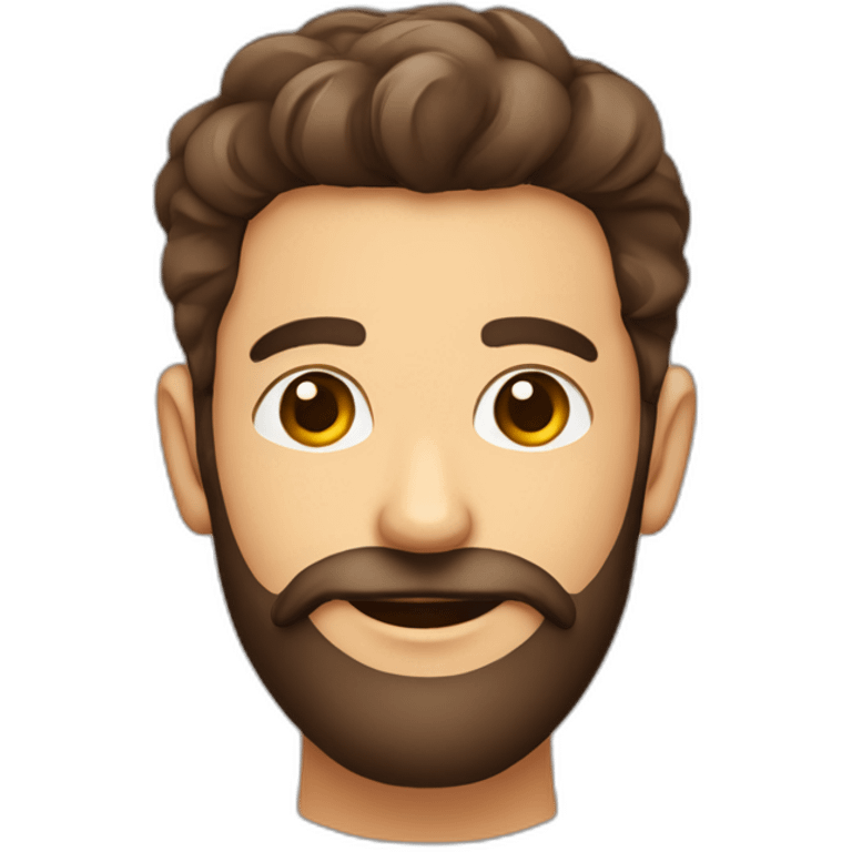 homem com barba segurando um copo café emoji