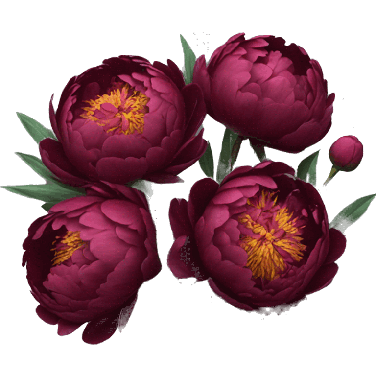 Bouquet of dark red peonies  emoji