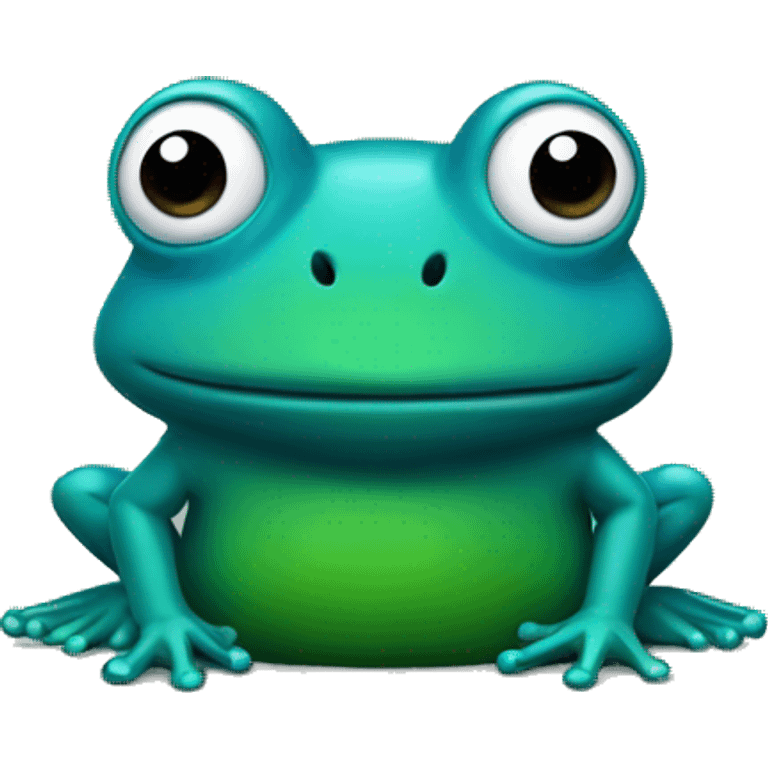 Blue frog with a green army suit emoji