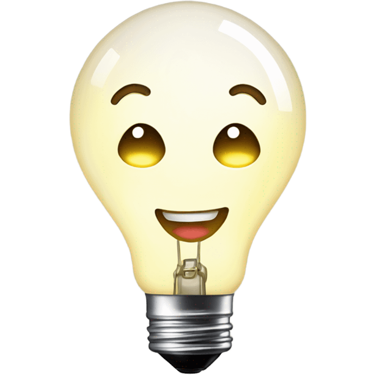 light bulb with smiling face lighting up emoji