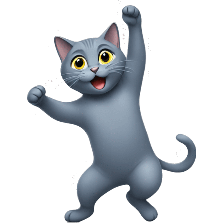 Russian blue cat dancing  emoji