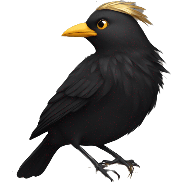 blackbird with golden feathers emoji