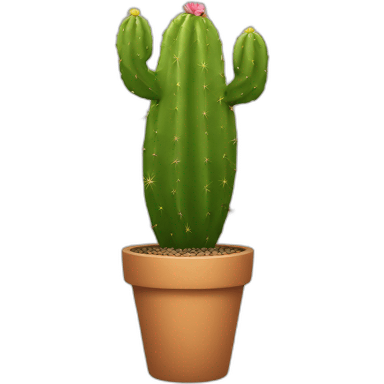 A cactus with a face on the pot emoji