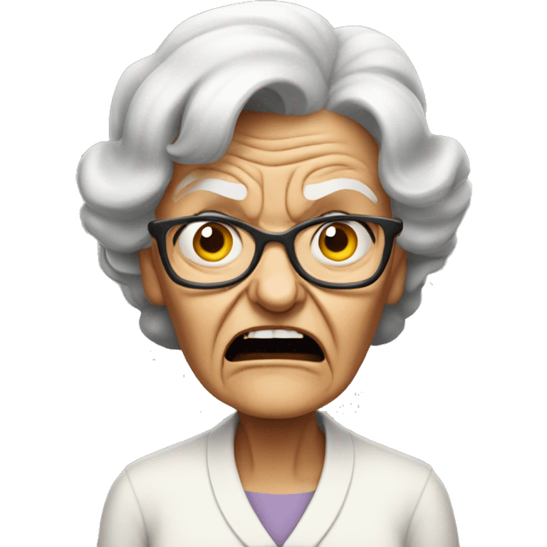 Mad angry old lady emoji