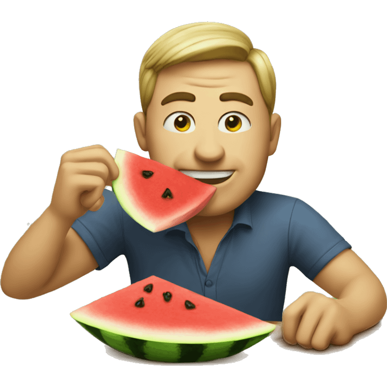 man eating watermelon emoji