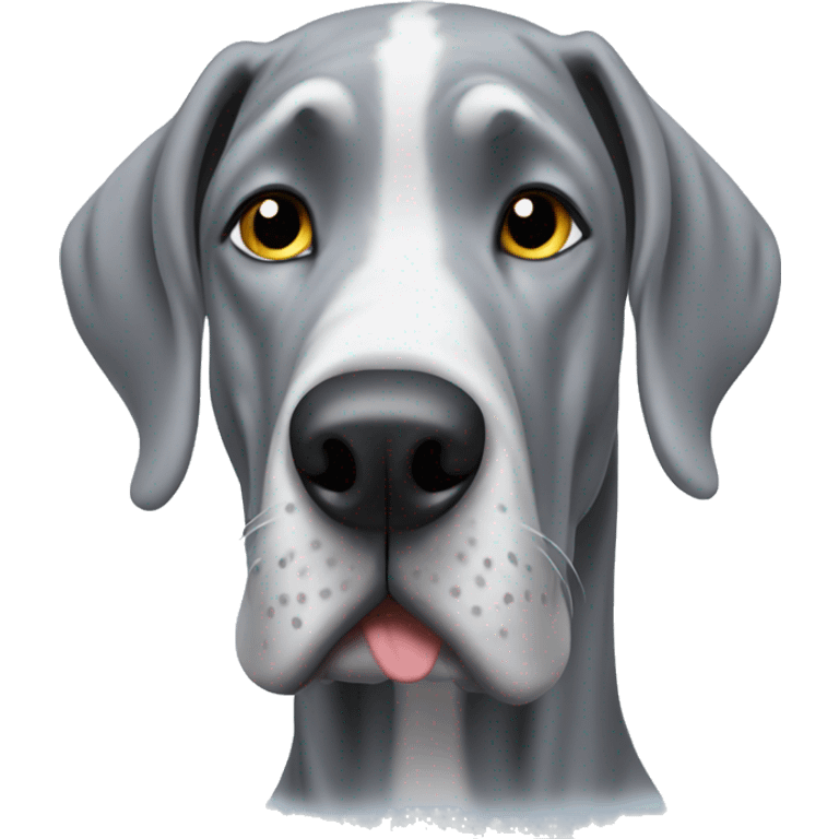 Grey Great Dane in snow emoji